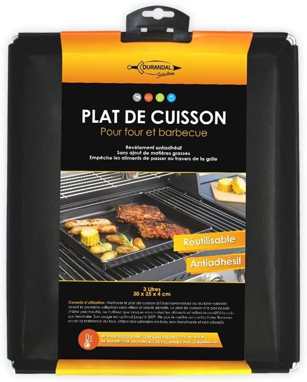 Thumbnail 1 de Durandal Selection Plaque barbecue 3 litres – plaque de cuisson antiadhésive pour barbecue et four