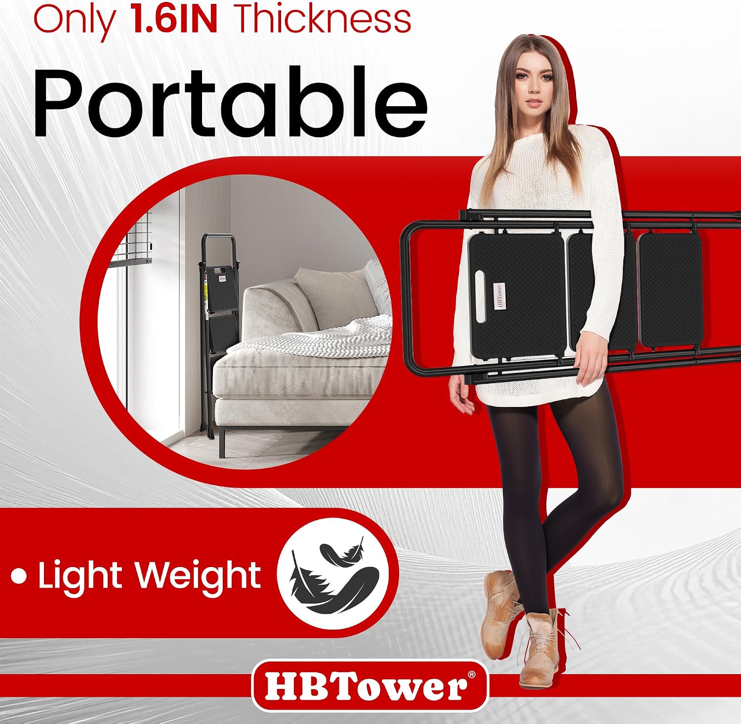 Detalle 1 de HBTower Folding Step Ladder, Steel