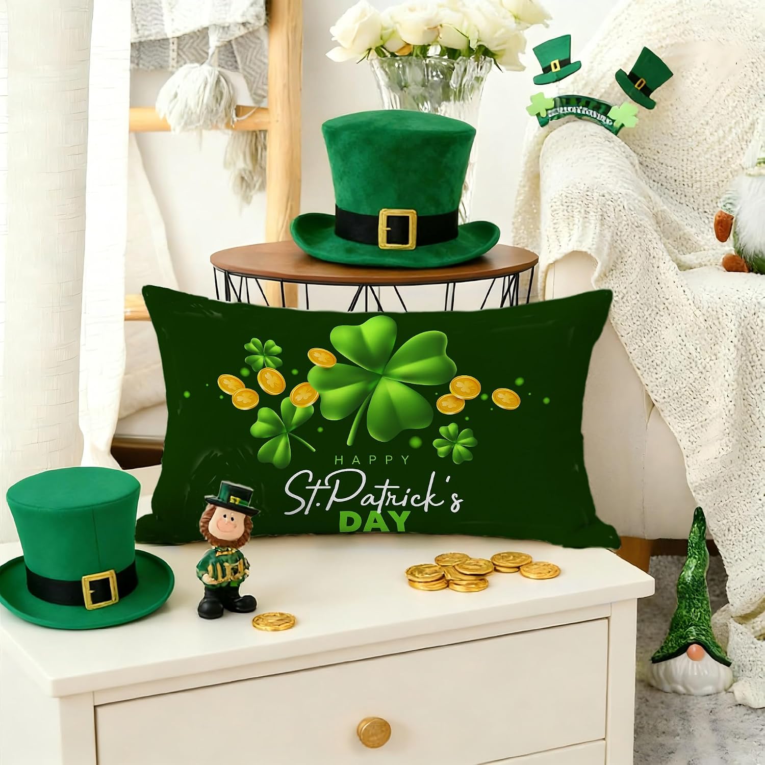 Thumbnail 6 de Shamrock Throw Pillow Cover, 12 x 20 Inch