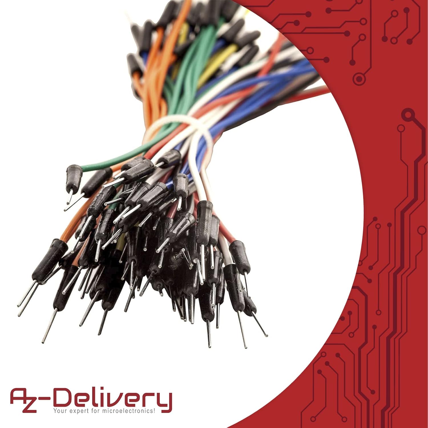 Detalle de Set di jumper wire AZDelivery (3 x 65 pezzi) per breadboard e Arduino, con E-book