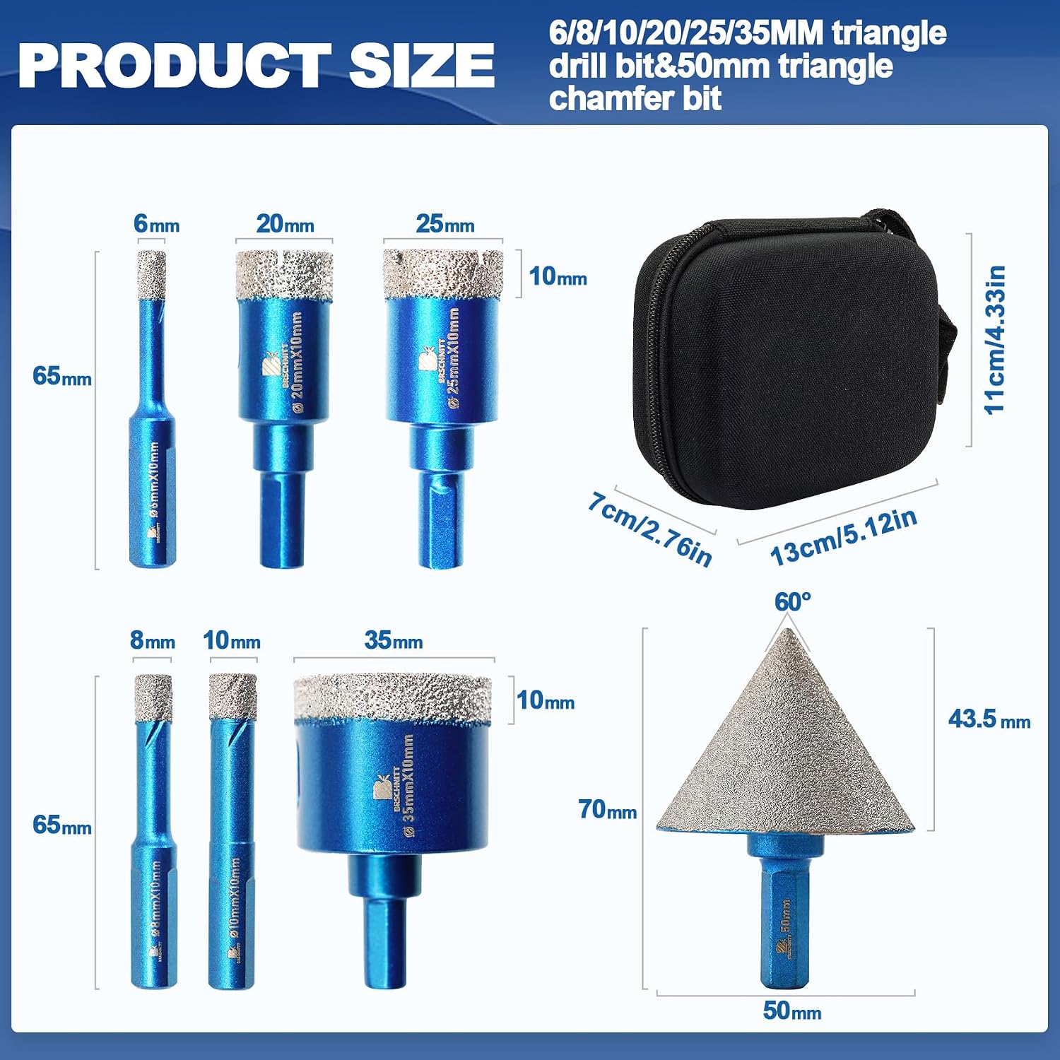Detalle de BRSCHNITT Diamond Core Drill Bit Set, 6 mm