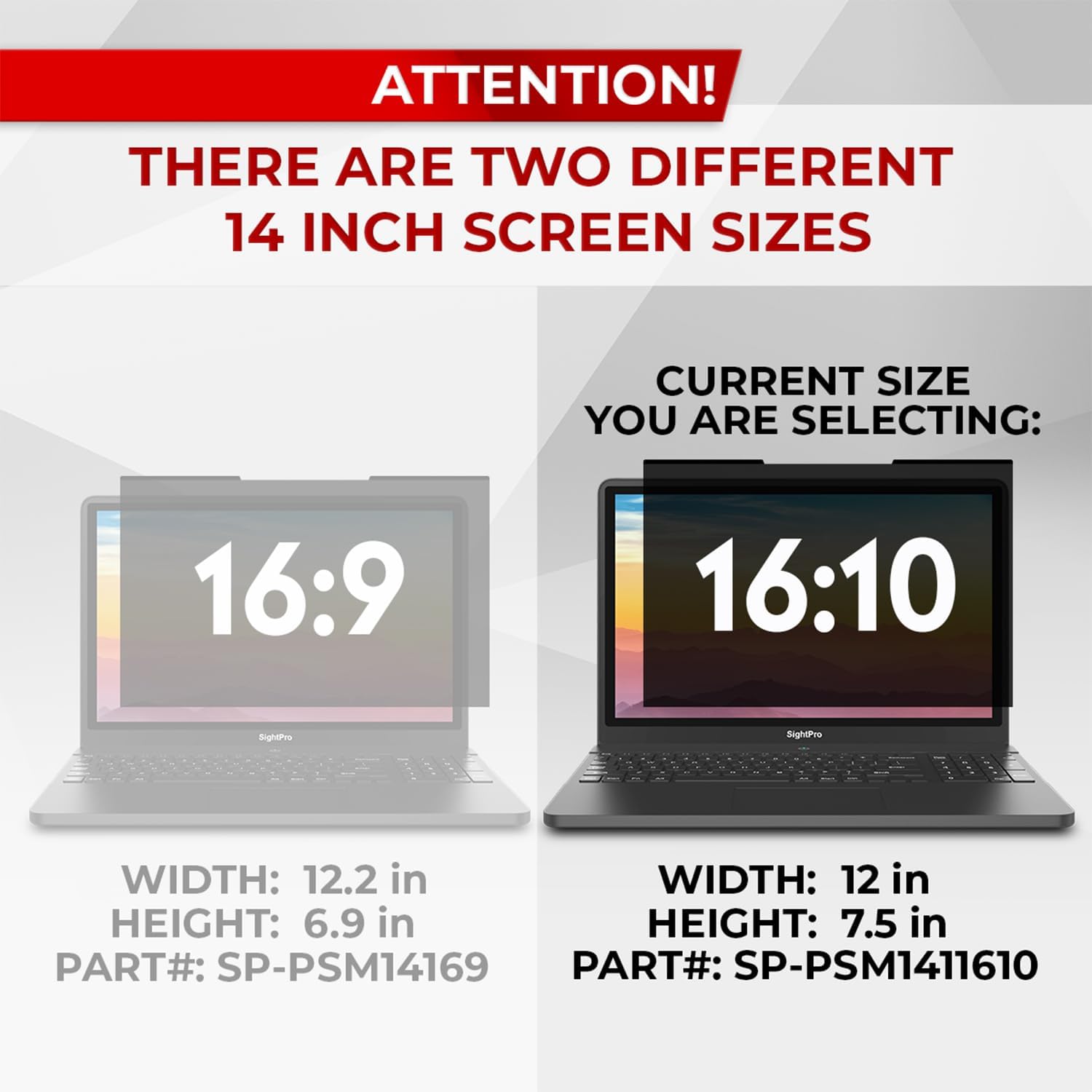 Detalle de SightPro SP-PSM1411610 Magnetic Privacy Screen, 14-Inch 16:10