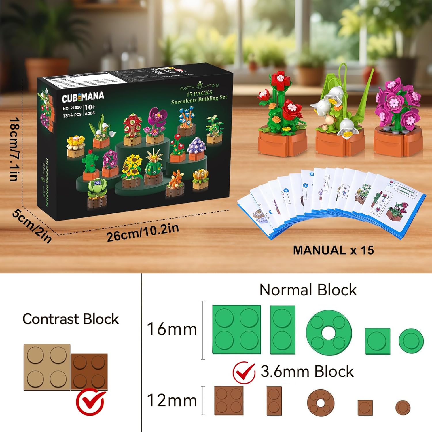Thumbnail 4 de CUBIMANA 15 Pack Mini Building Set 1314PCS 🧩
