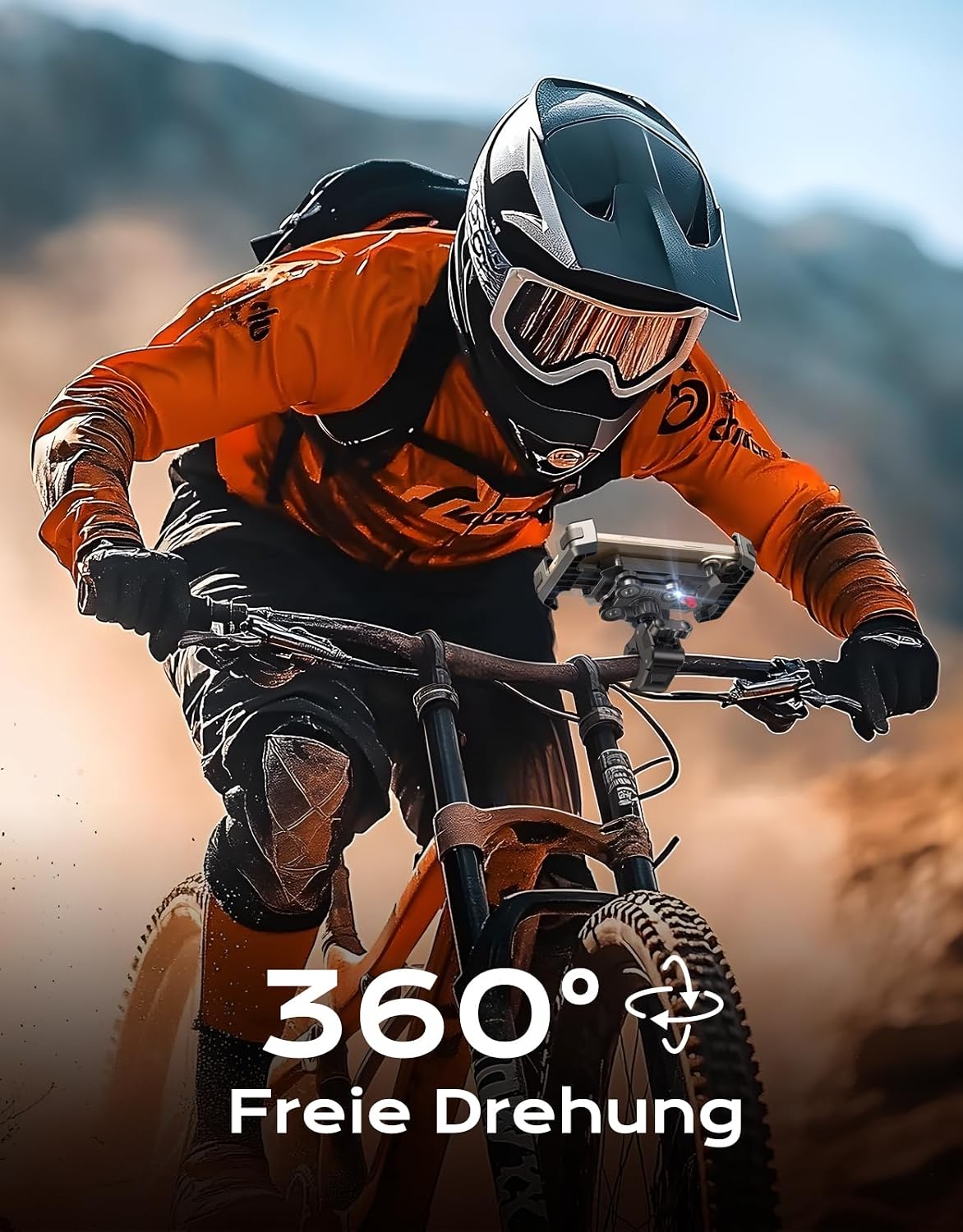 Detalle de CIRYCASE Handyhalterung Motorrad 2026 Upgrade: Vibrationsgedämpft, 360° Drehbar, Schnellverschluss – kompatibel mit 4.7–6.8 Zoll Smartphones