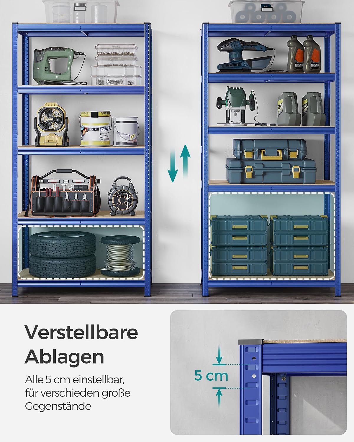 Thumbnail 4 de SONGMICS Schwerlastregal 2er Set 600 kg