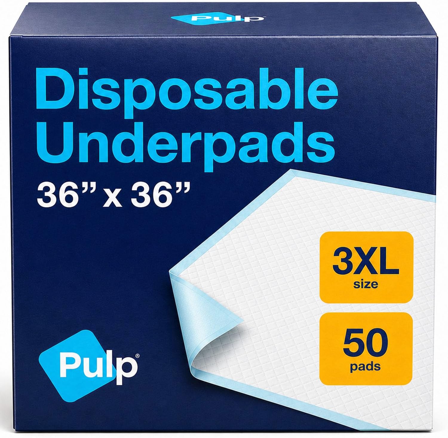 Detalle de 50 x PULP Incontinence Underpads XXXL 36" x 36" – Ultra-Absorbent Disposable Bed Pads