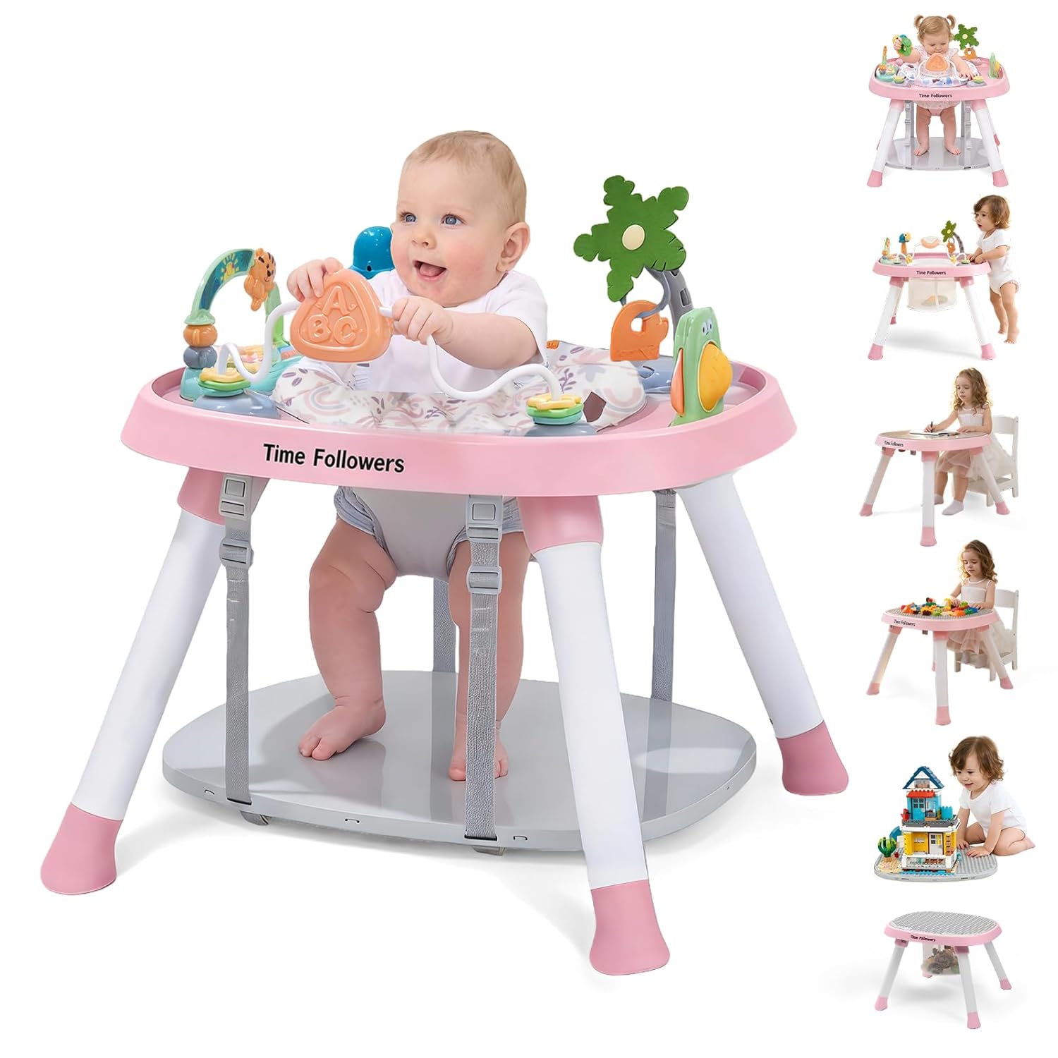 Detalle de Time Followers 6-in-1 Baby Activity Center: 6 Stages of Growth in One Pink Center