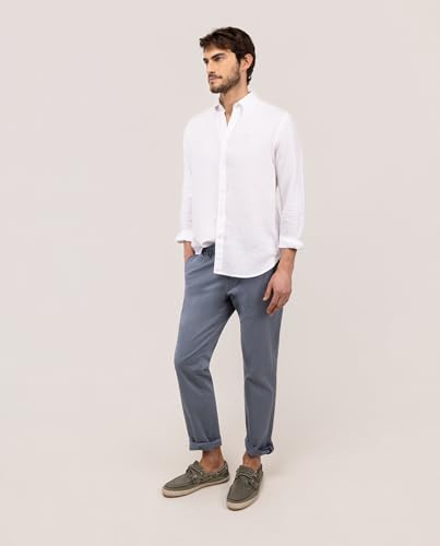 Detalle de El Ganso Camisa Lino Garment Dyed Button Down Blanco — análisis práctico de compra