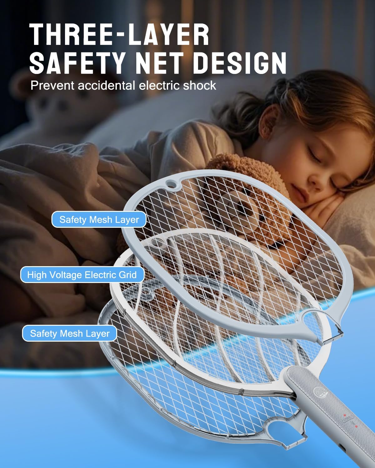 Detalle 1 de Mosiller Electric Fly Swatter 3800V 🪰