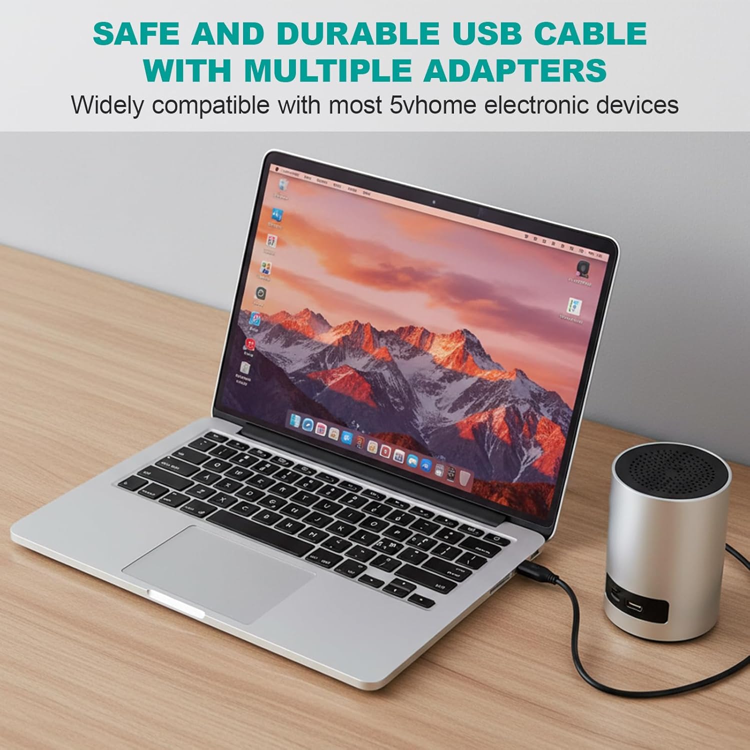 Thumbnail 4 de 1M USB to DC 5V Power Cord with 10 Connector Tips for Mini Projectors and More