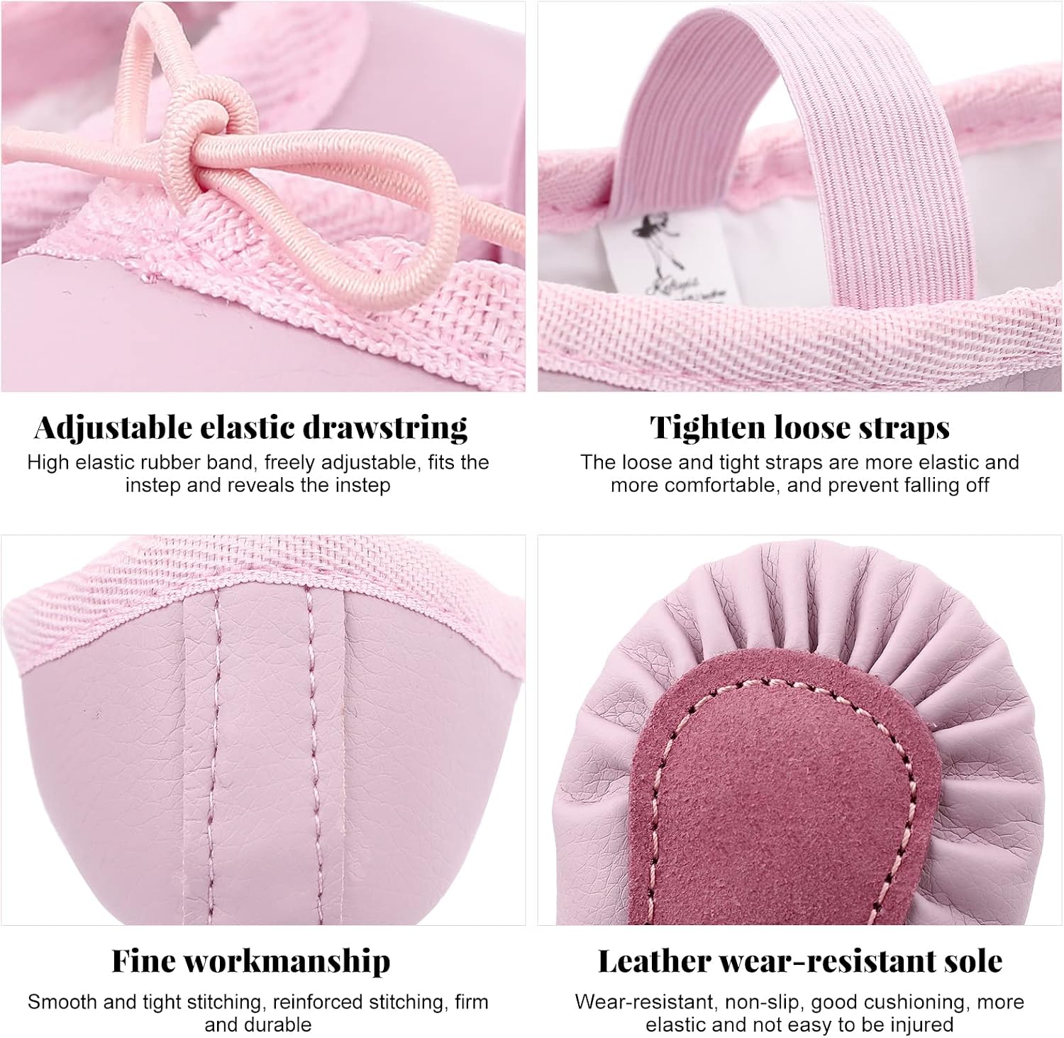 Thumbnail 3 de Kefiyis Ballet Shoes for Girls – Leather Full-Sole Ballet Flats