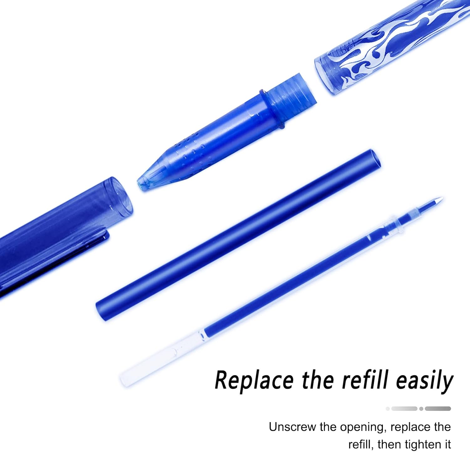 Thumbnail 5 de Radierbarer Kugelschreiber-Set mit Radiergummi, 8 blaue Stifte, 0,5 mm – Nachfüllmine mit Löschfunktion