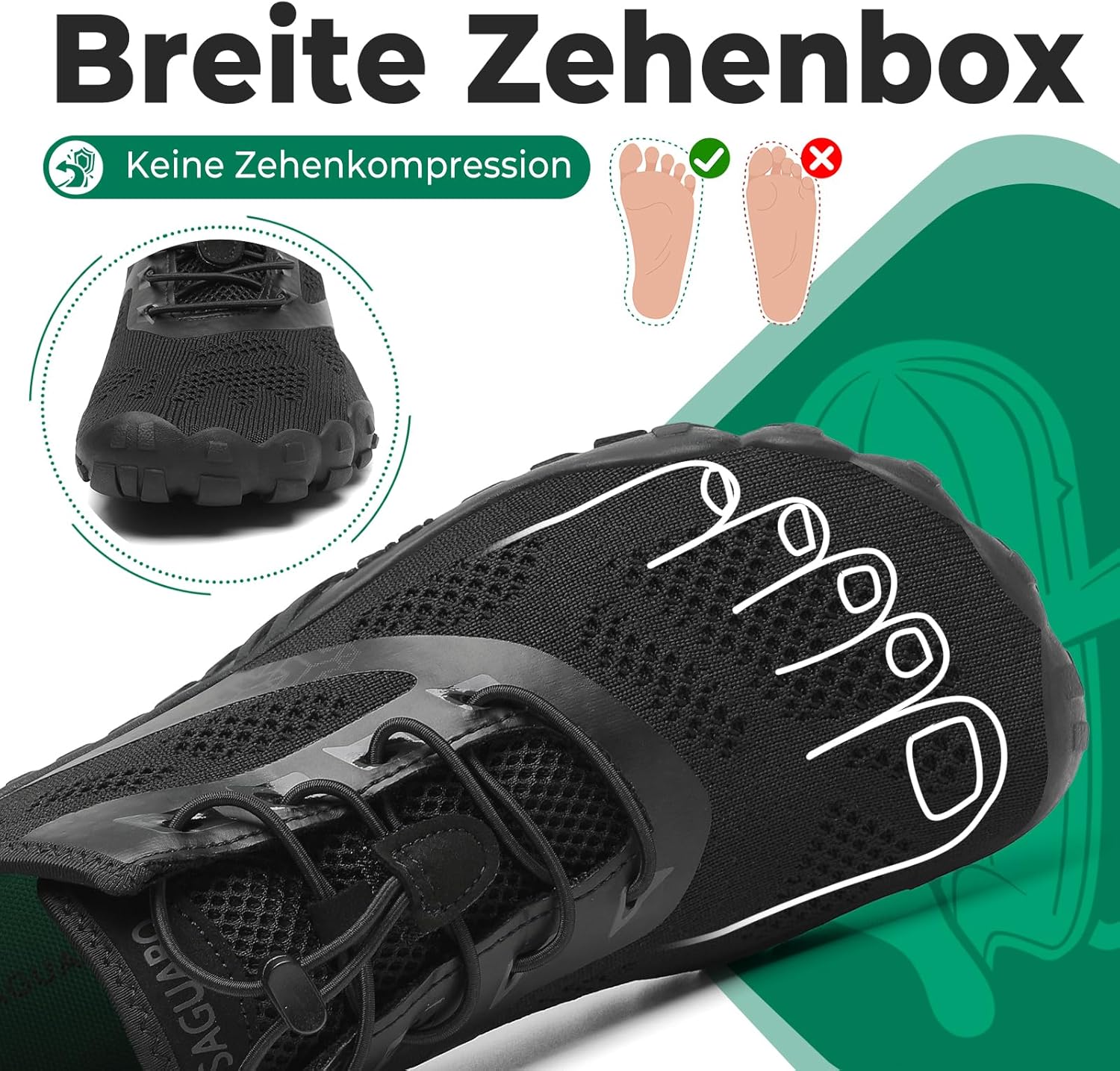 Thumbnail 1 de SAGUARO Knit Barfußschuhe mit Zero-Drop, rutschfester Gummisohle und Zehenfreiheit (Gr. 36–48)