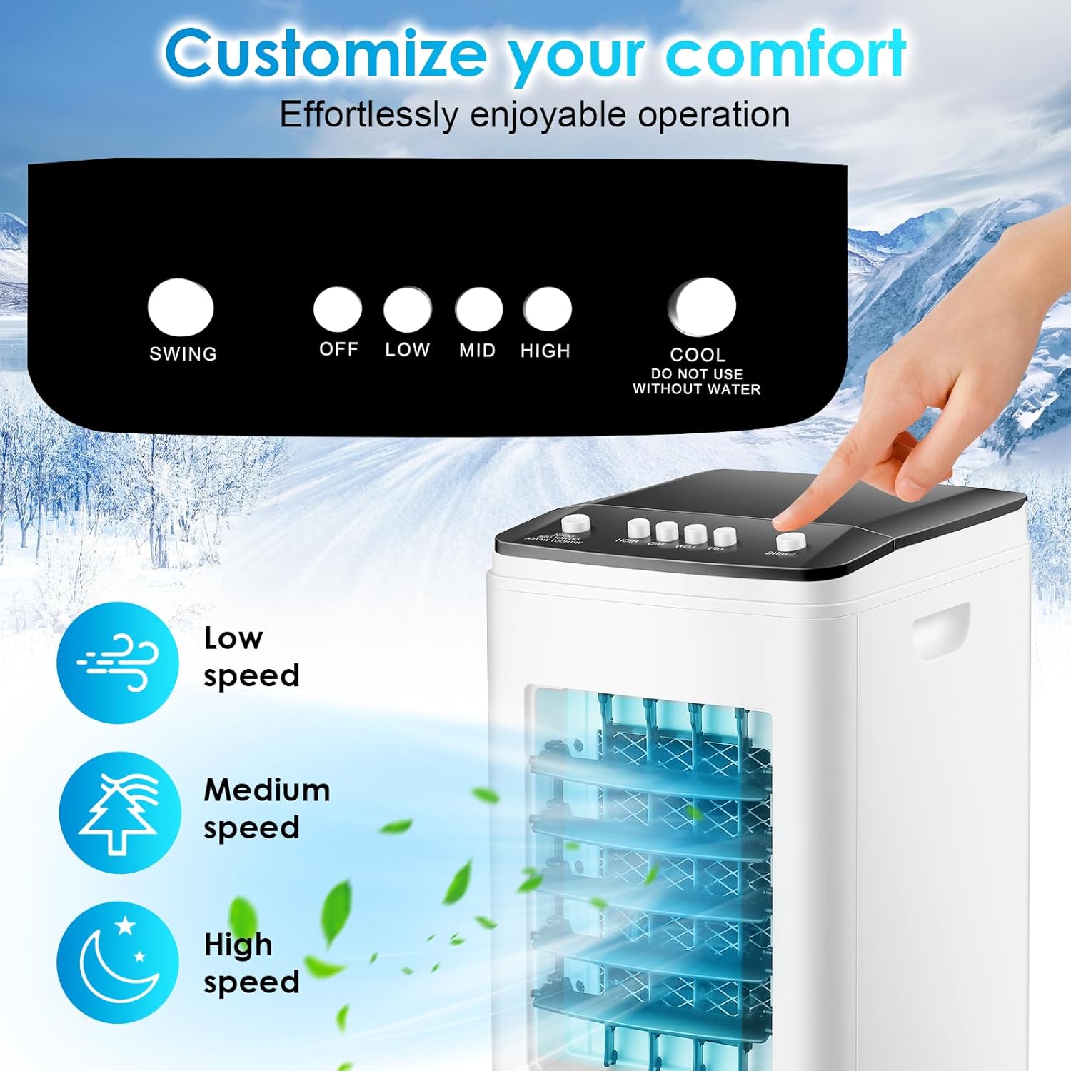 Thumbnail 3 de Portable Air Cooler Fan: 3-in-1 Evaporative Cooling with 6L Tank, Ice Packs and Quiet 60W Operation