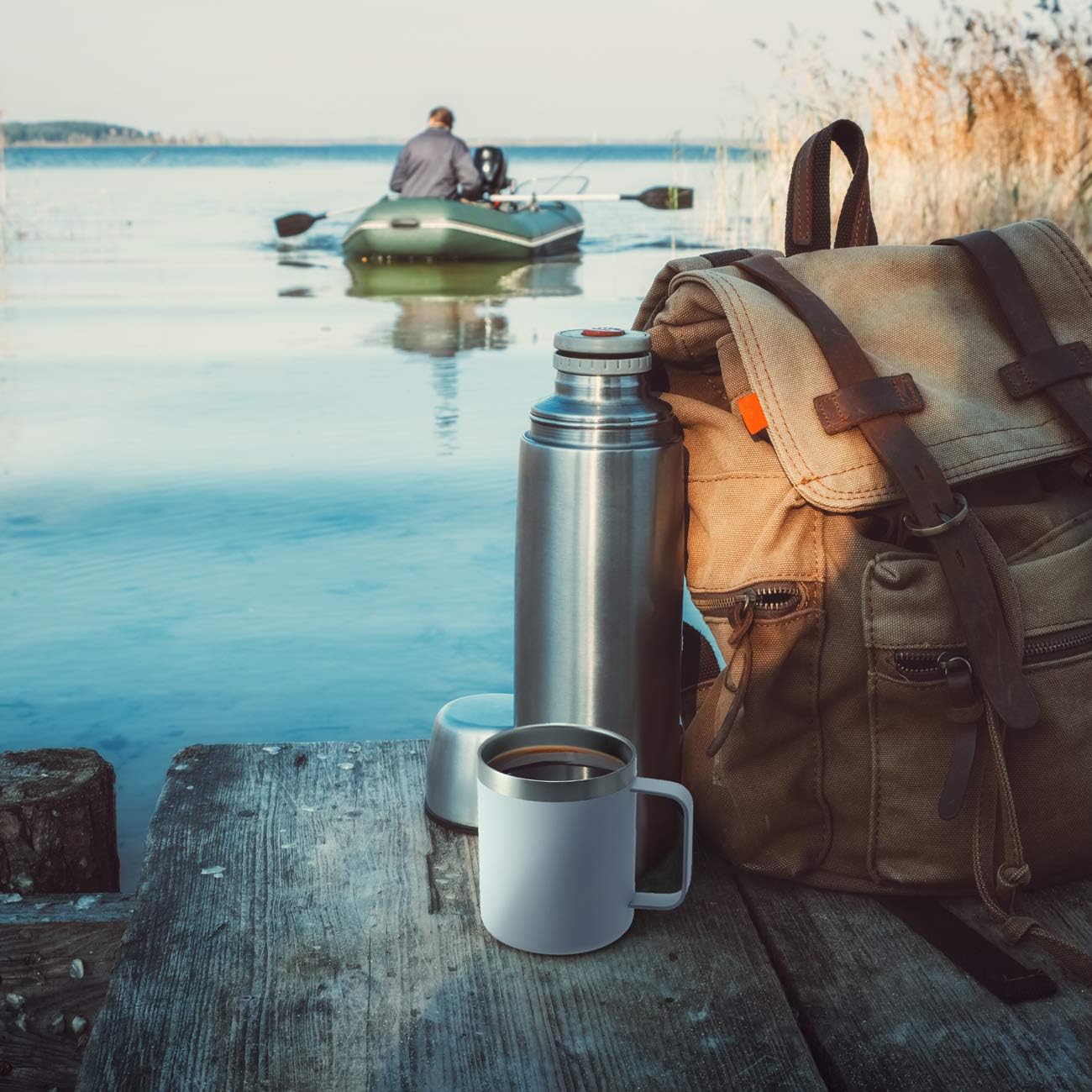 Thumbnail 6 de ALOUFEA 12oz Navy Stainless Steel Insulated Mug