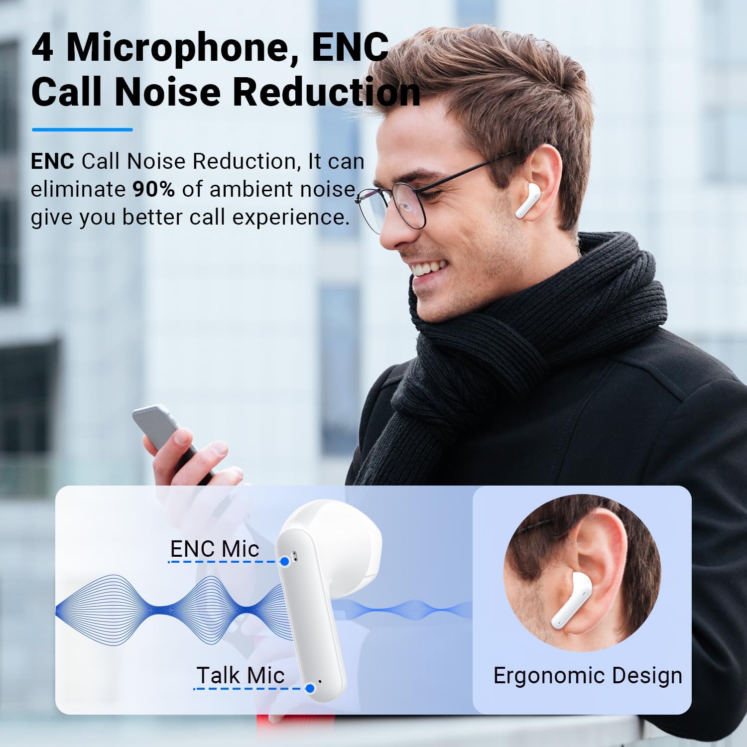Thumbnail 6 de Kauguo Wireless Earbuds Bluetooth 5.4 — Lightweight open-fit for small ears