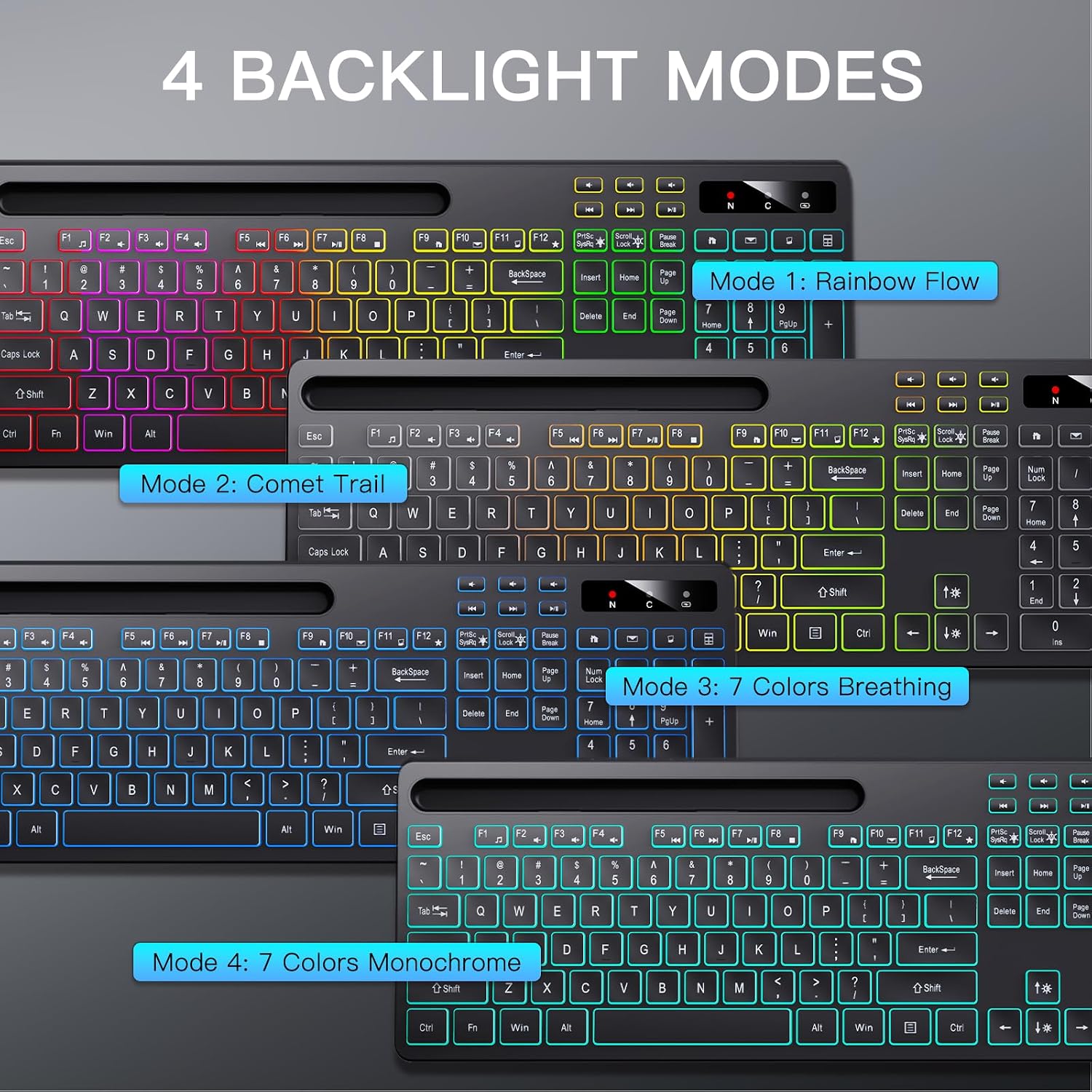 Thumbnail 2 de Soueto Wireless Keyboard 1500mAh RGB Backlit