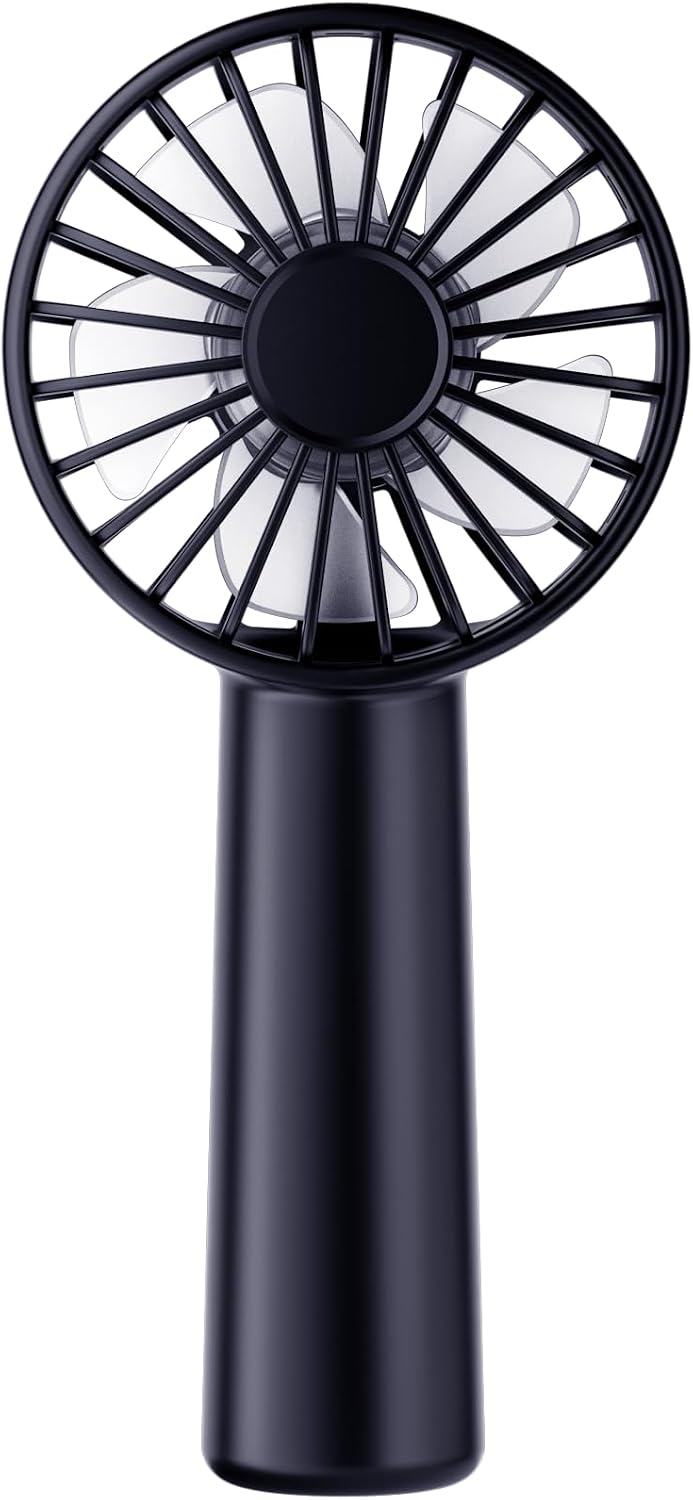 Detalle de KIDEE Portable Handheld Fan: 3 speeds, 1800mAh USB Rechargeable Mini Fan for Travel, Makeup & Everyday Use