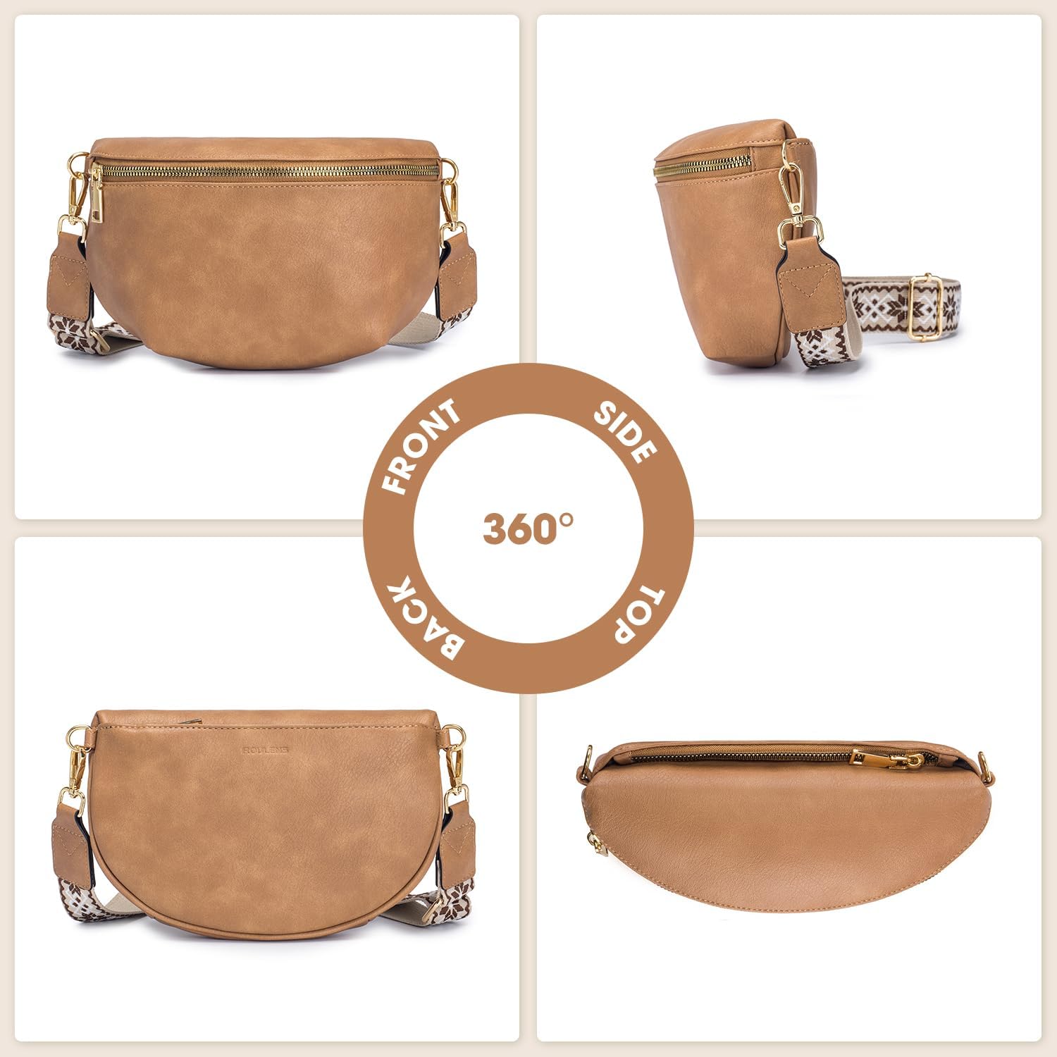 Thumbnail 5 de Roulens Borsa a Tracolla da Donna in Pelle PU Morbida con Grande Capacità e Tracolla Regolabile