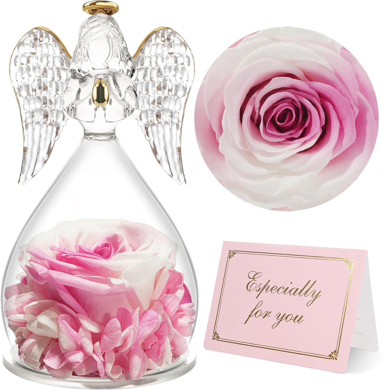 Detalle de Yamonic Ewige Rose Engel Geschenk 13 cm