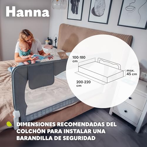Thumbnail 4 de Lionelo Hanna Barrera de Cama 150 x 65 cm con SecureBelt: seguridad y practicidad para dormir