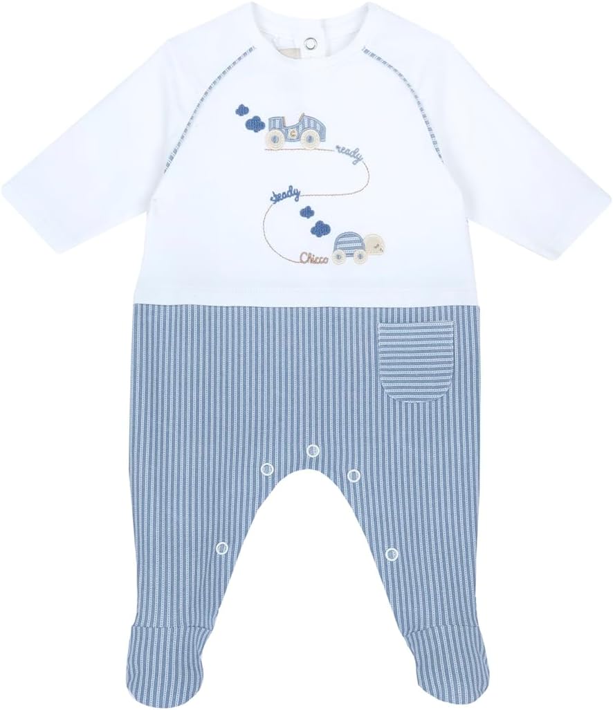 Detalle 2 de Tutina neonato Chicco in cotone leggero con apertura schiena ed entrogamba – per primavera e autunno