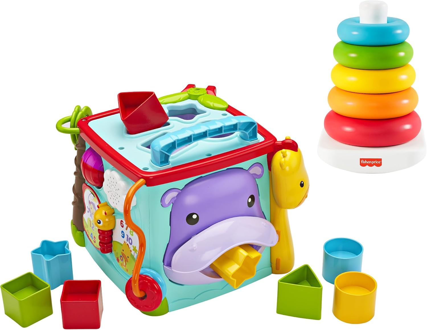 Detalle de Fisher-Price DNY97-GRF09_AS20 知育玩具2点セット バイリンガルボックスとゆらりんタワー