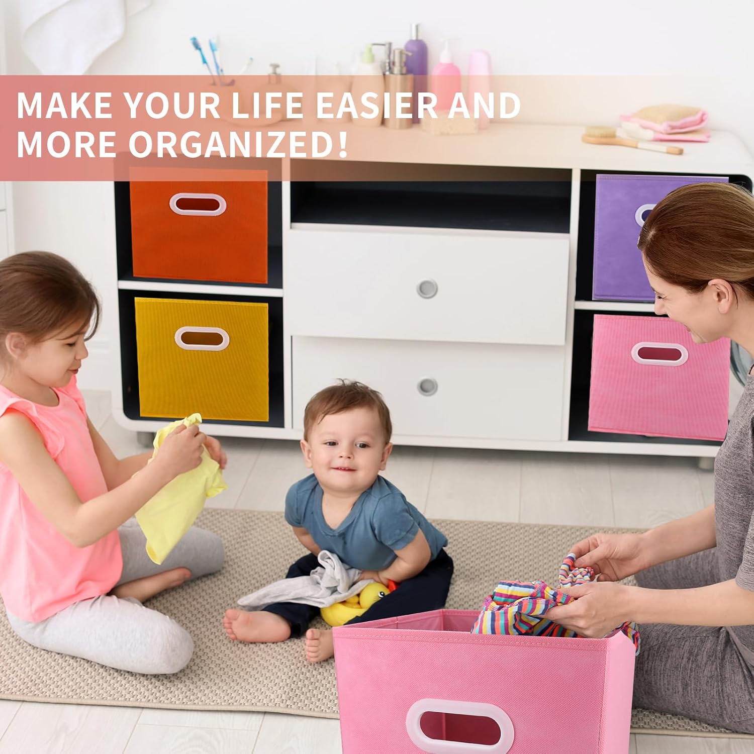 Thumbnail 6 de Lourome 11 inch Cube Storage Organizer – Pack of 6