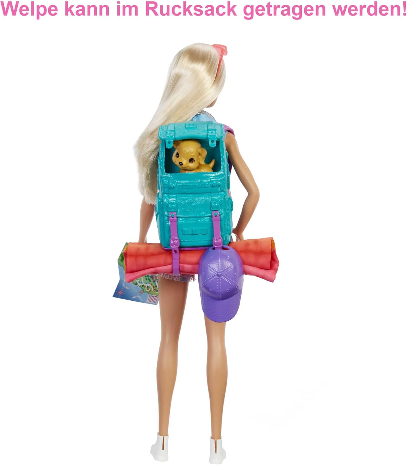 Detalle de Barbie Camping Serie – 1x Puppe mit blonden Haaren mit Outdoor-Set (HDF73)