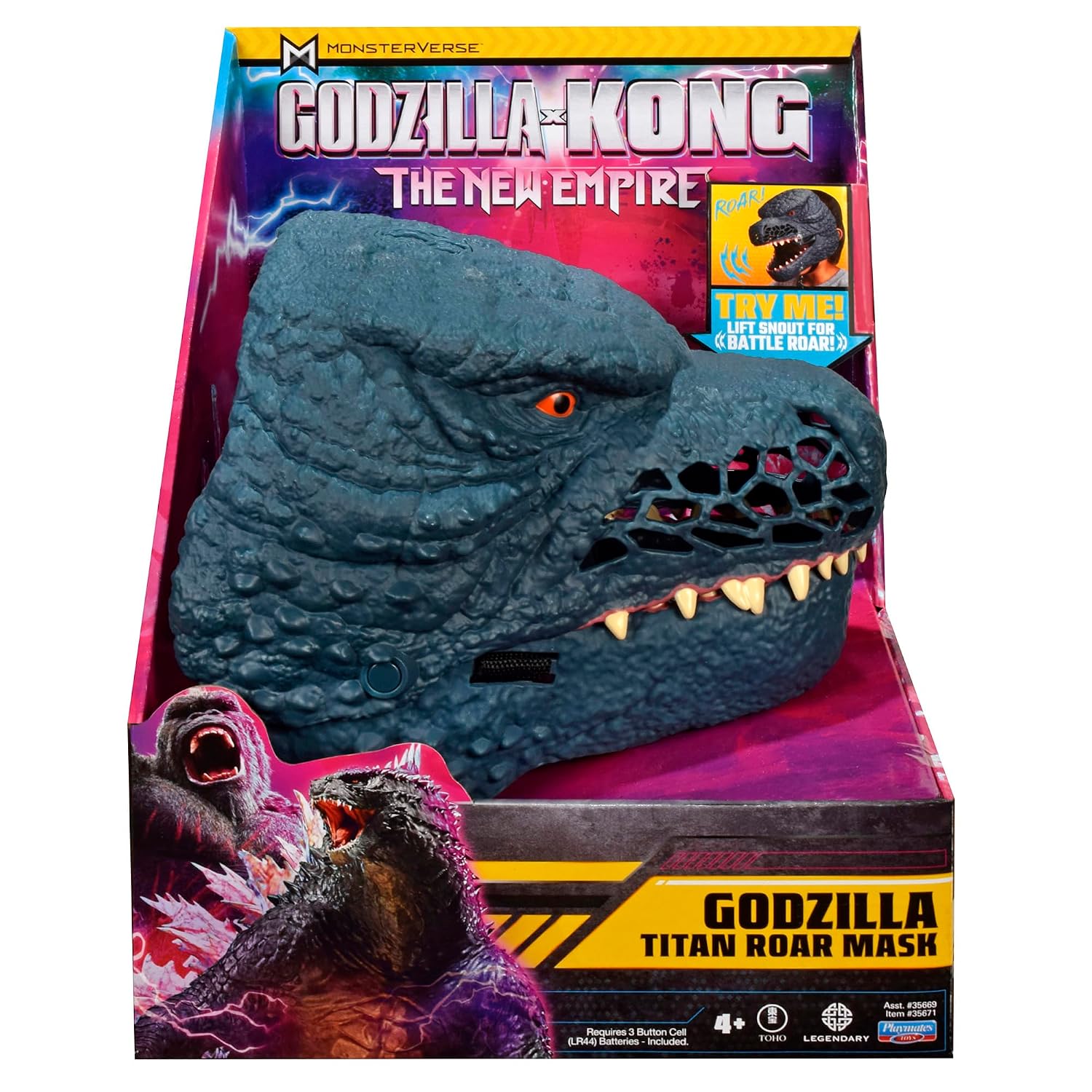 Detalle de MonsterVerse - Masque Godzilla x Kong MN3063 avec sons activés par le mouvement de la mâchoire