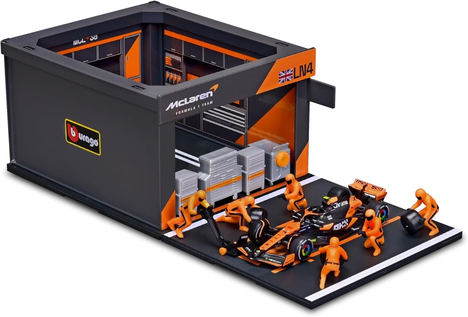 Thumbnail 4 de Bburago PIT STOP McLaren MCL38 (2024) #4 Norris – diorama 1:43 z 6 mechanikami