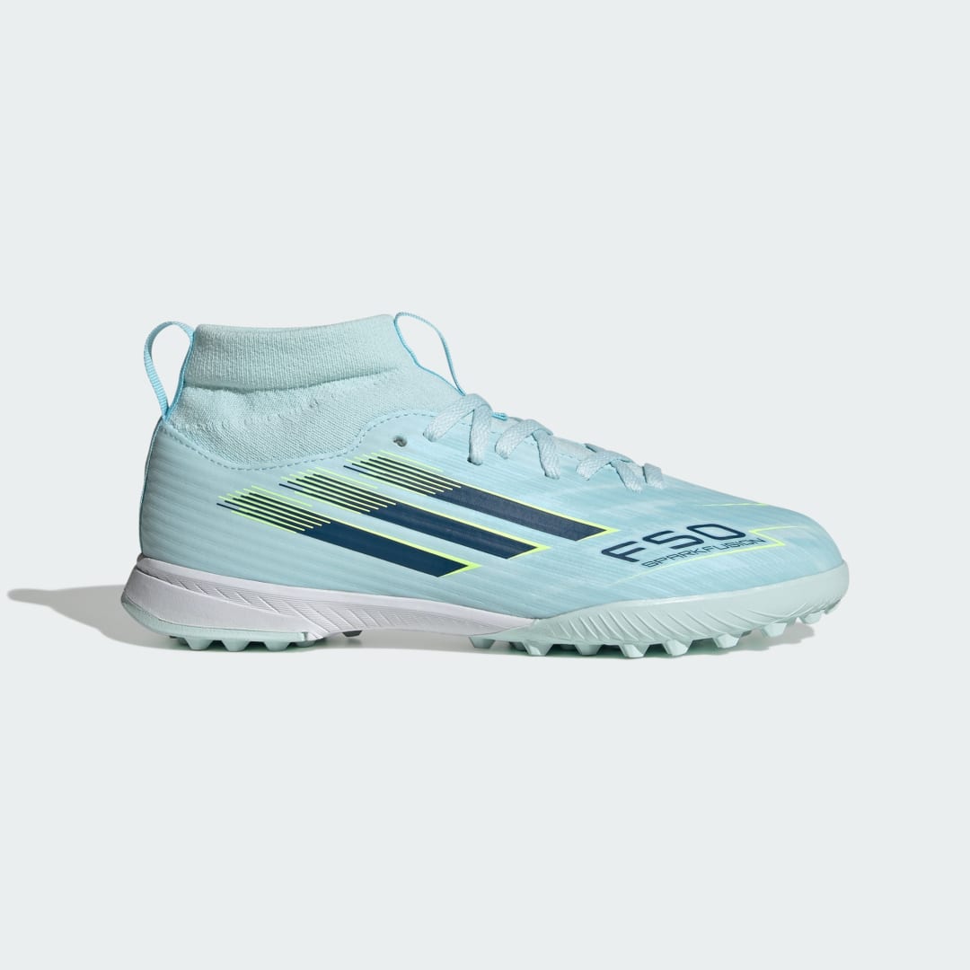 Detalle 2 de Adidas F50 SPARKFUSION LEAGUE moqueta: zapatilla de media caña para fútbol indoor en azul