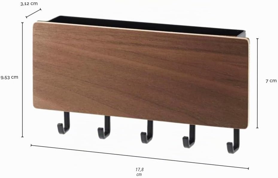 Detalle 2 de Yamazaki RIN 2729 magnetyczny wieszak na klucze z tacą i 5 haczykami