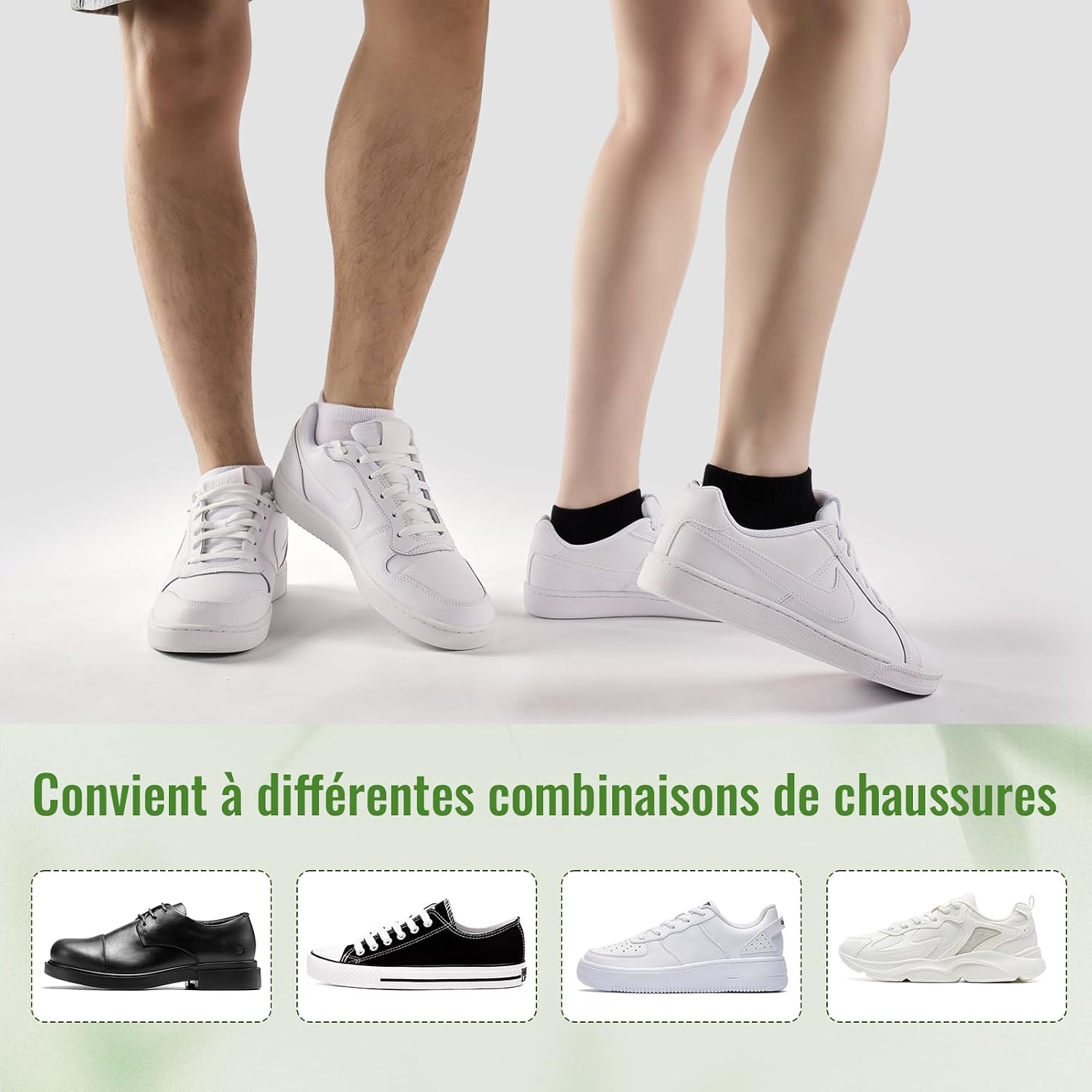 Detalle de Effeet 10 Paires Chaussettes Basses Bambou – Unisexe, Séchage Rapide, Ultra-Douces, Anti-Transpiration, Noir/Blanc (43-46)
