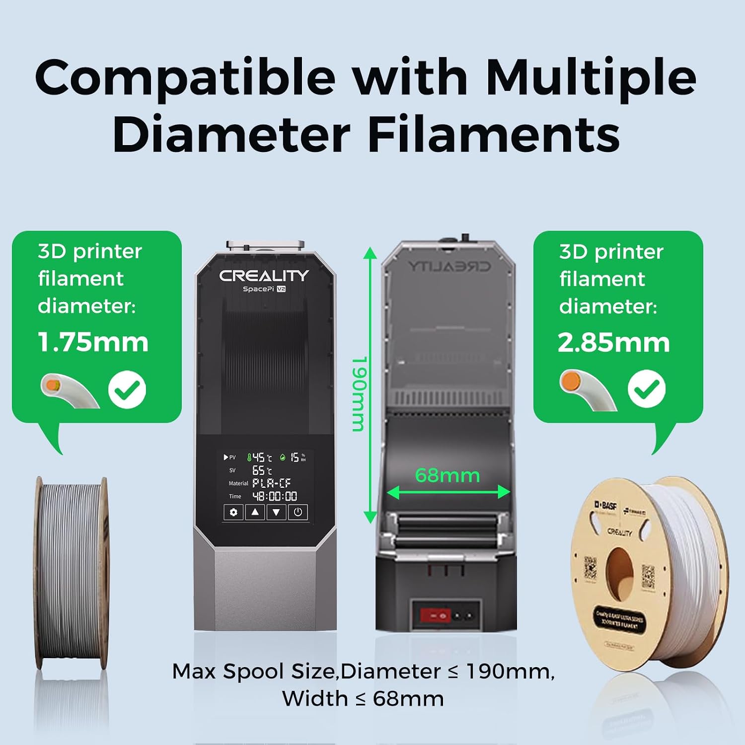 Thumbnail 6 de Creality Space Pi V2 DB-04 Filament Dryer, 75°C, 360° PTC Heating