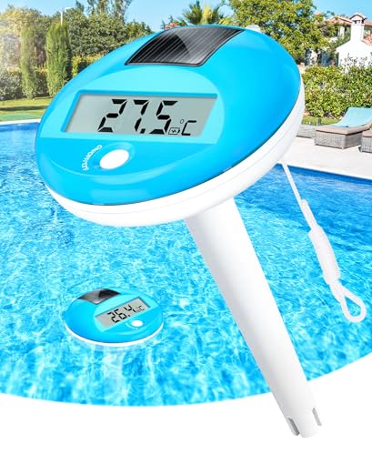 Detalle de PoolLeader Termómetro Piscina Flotante Solar con Pantalla LCD Grande
