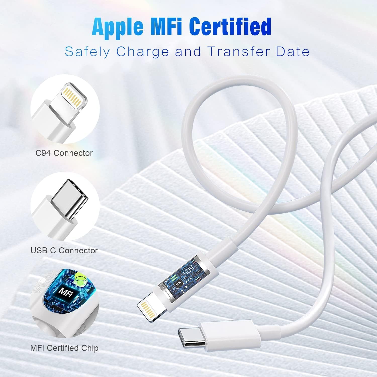 Detalle 2 de Apple MFi USB‑C to Lightning Cable 6 ft 2‑pack