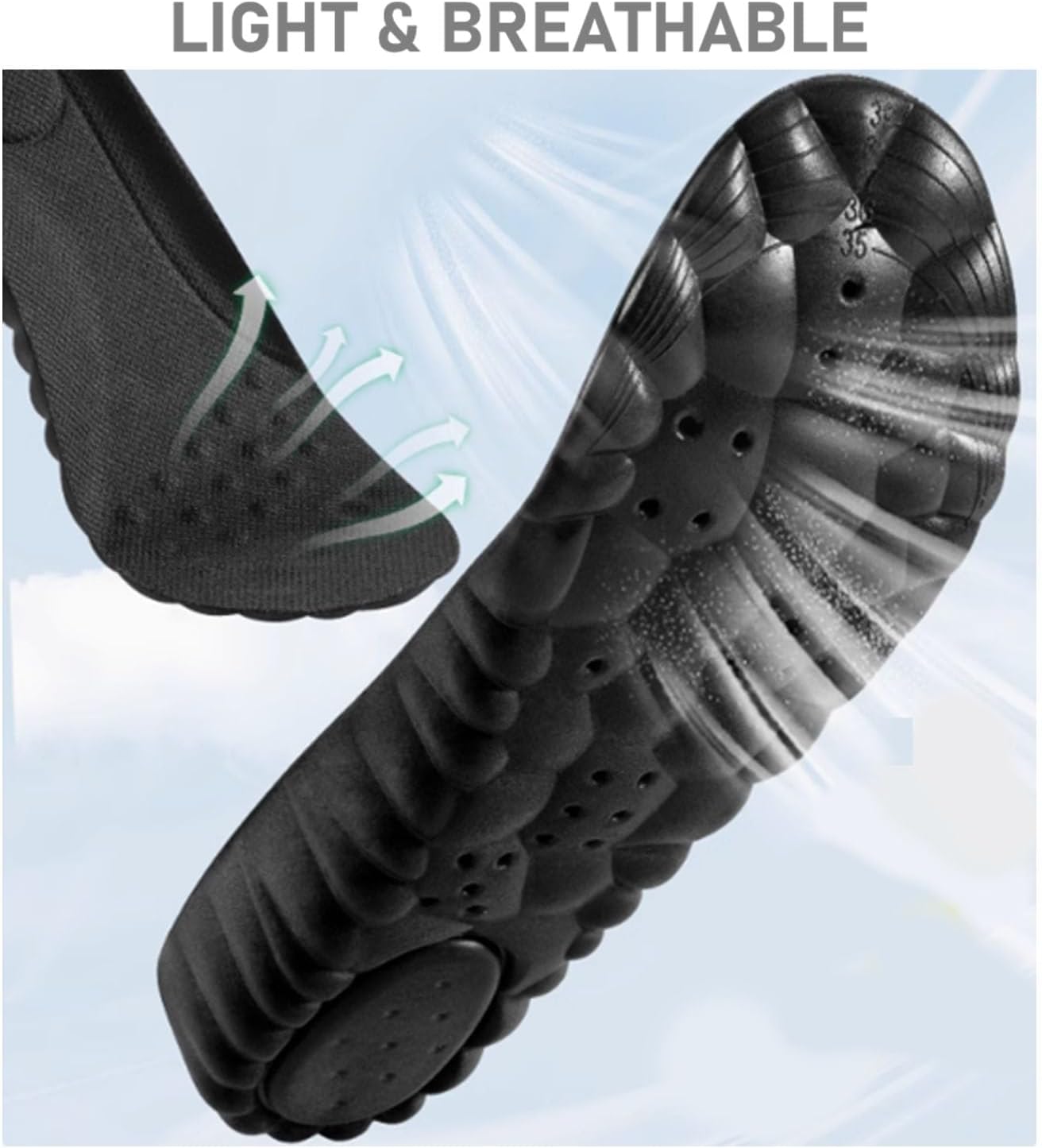 Detalle de VivoFoot 2 Pair Anti-Fatigue Foam Comfort Insole (UK7-10, Black)
