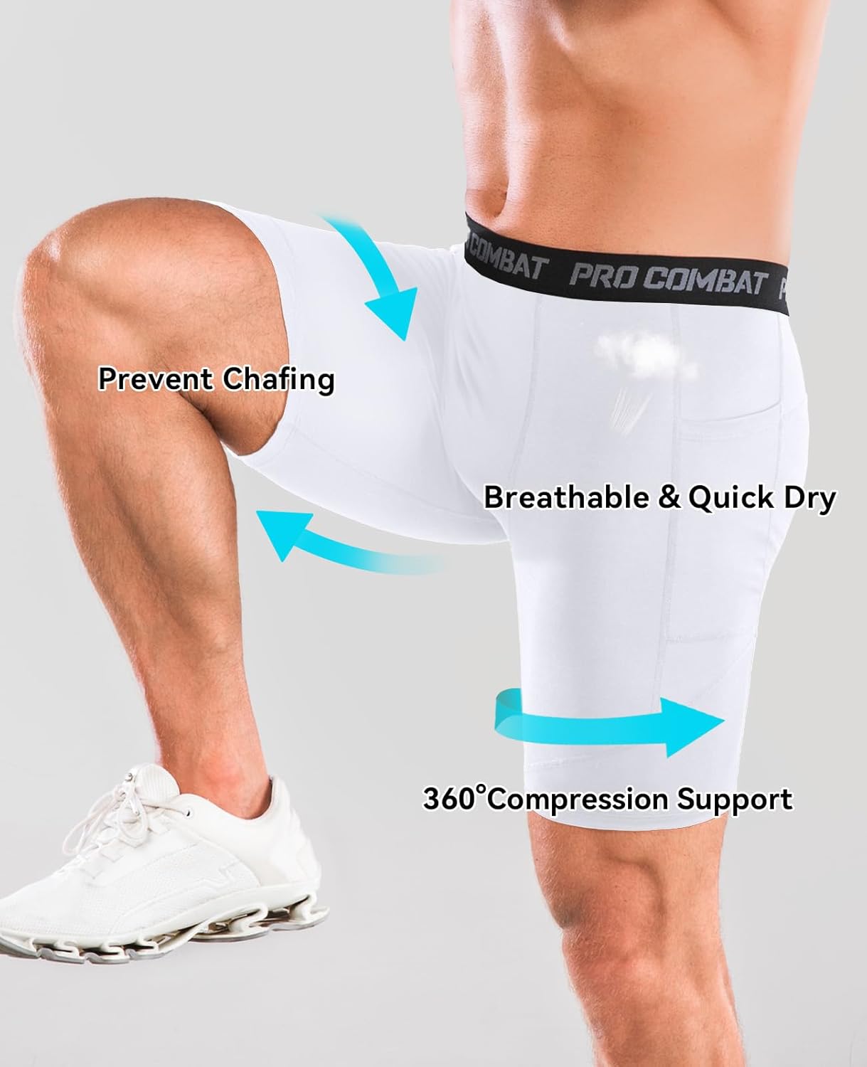 Detalle de Niksa Compression Shorts Men – 1 Pack or 3 Packs for Gym, Running and All Day Comfort