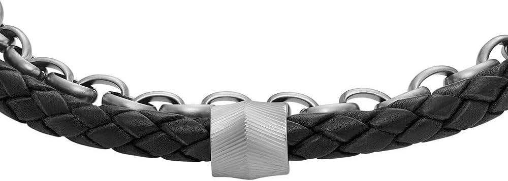 Thumbnail 3 de Fossil bracciale da uomo in pelle o acciaio inox con chiusura magnetica, a libro o a fibbia – stile casual