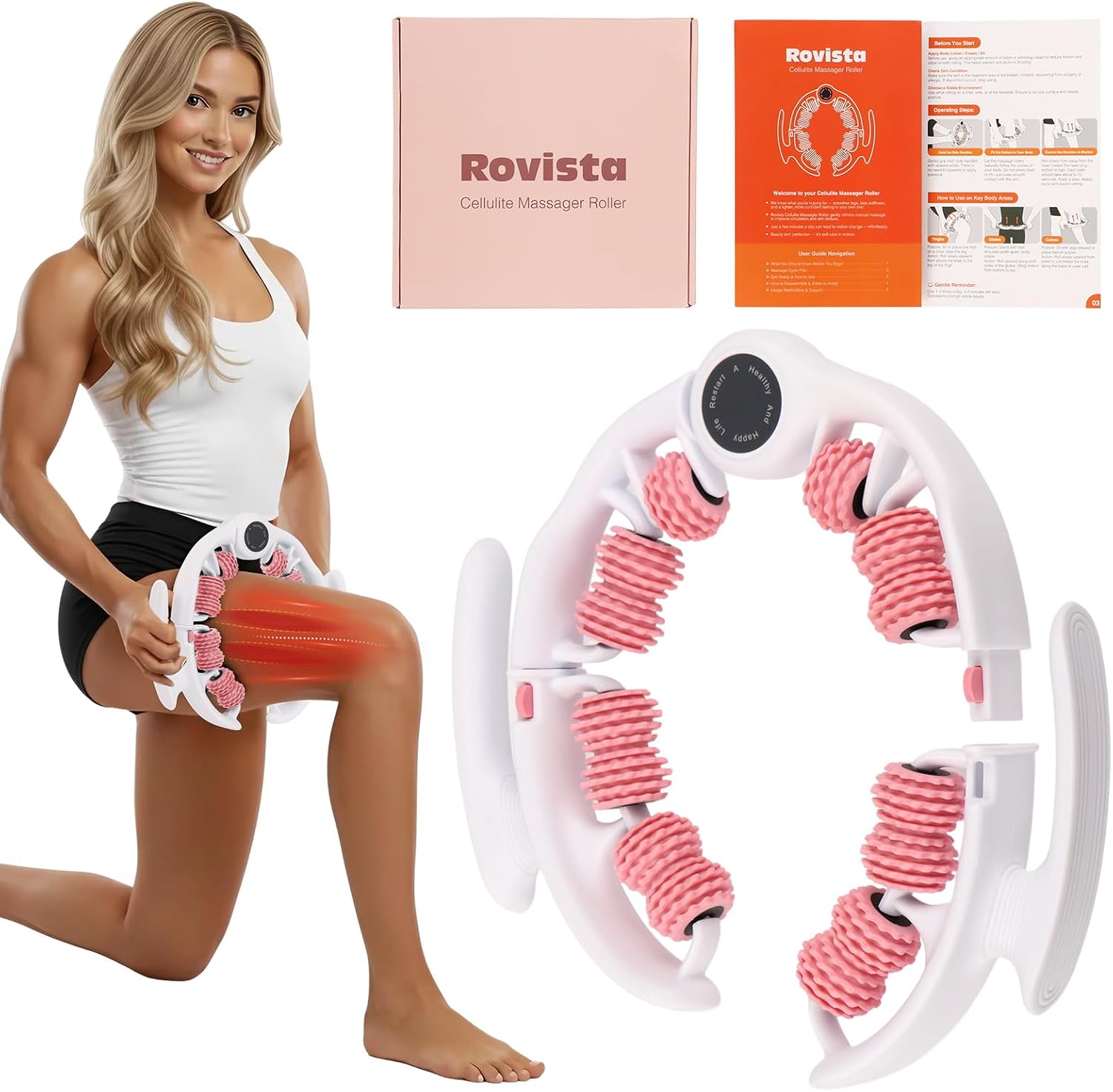Detalle de Rovista CA-Cellulite Manual Massage Roller with Detachable Handles