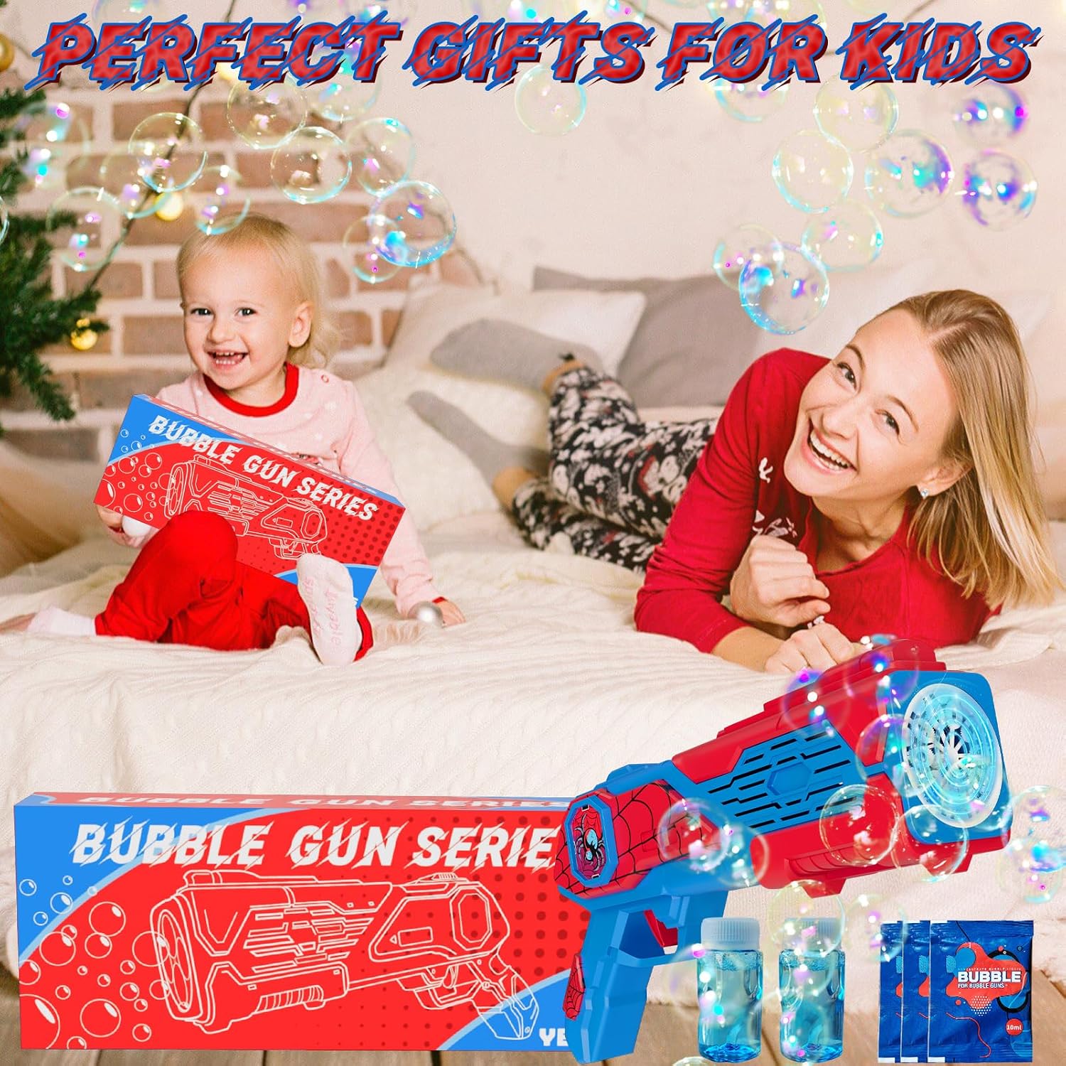Thumbnail 6 de Amiabling Bubble Gun for Kids: 12 Nozzles, 10,000+ Bubbles Per Minute with LED Light