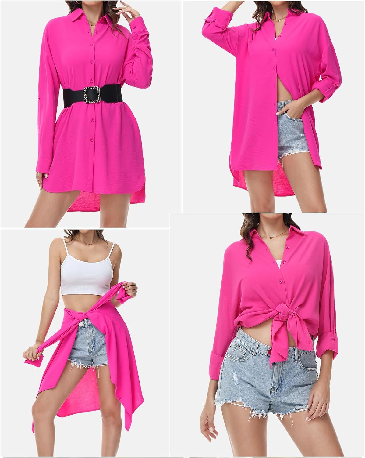 Thumbnail 3 de Tanmolo Damen Bluse V-Ausschnitt Langarm