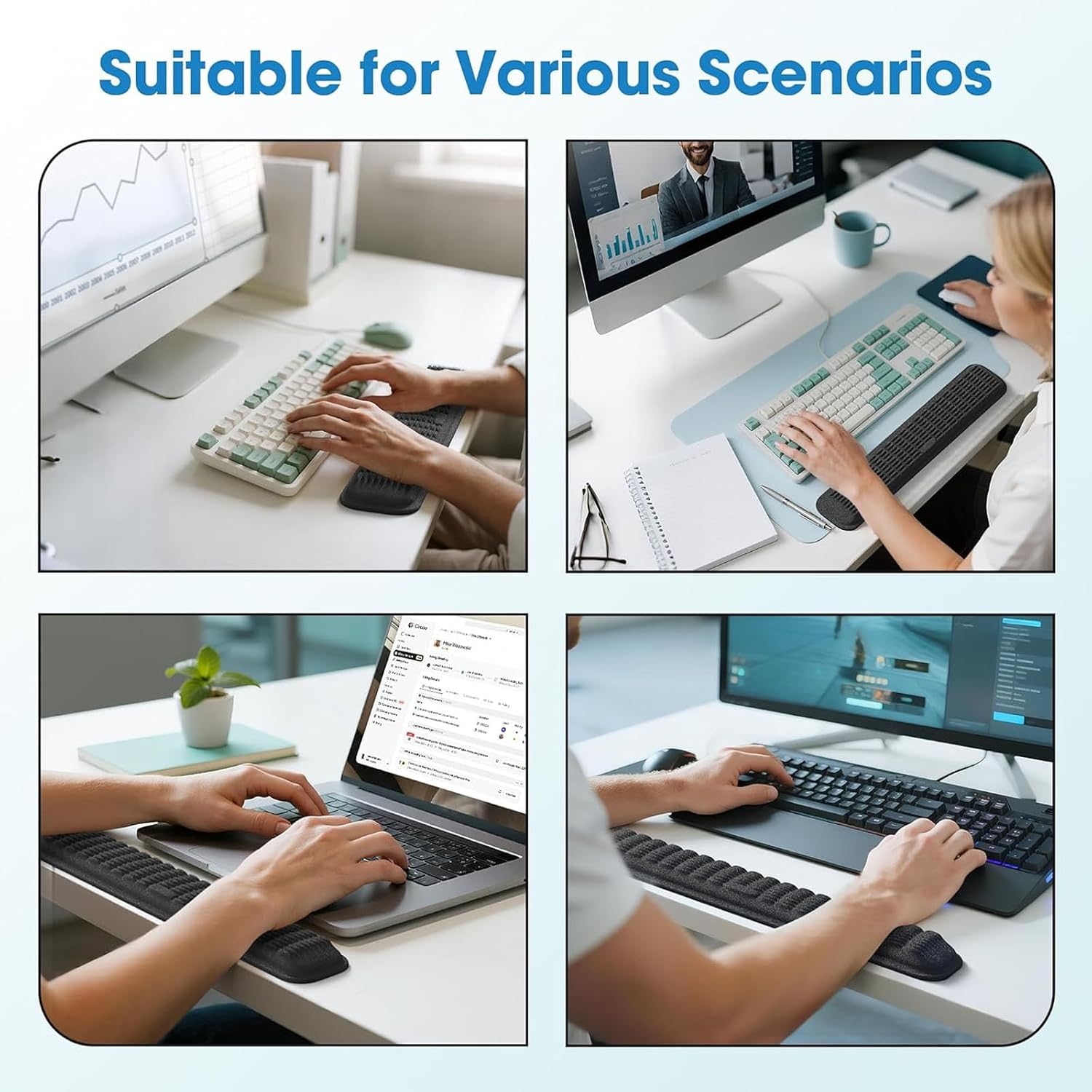 Thumbnail 6 de MEKASS MEKASS-003 Keyboard Wrist Rest, Memory Foam, Non-Slip Base