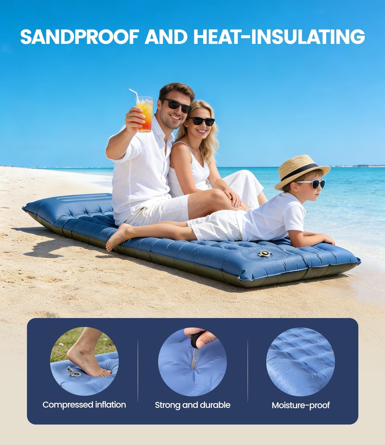 Thumbnail 3 de DoXtreme selbstaufblasende Isomatte (2-in-1, 28x12 cm Packmaß) für Camping, Festival, Wandern & Reisen