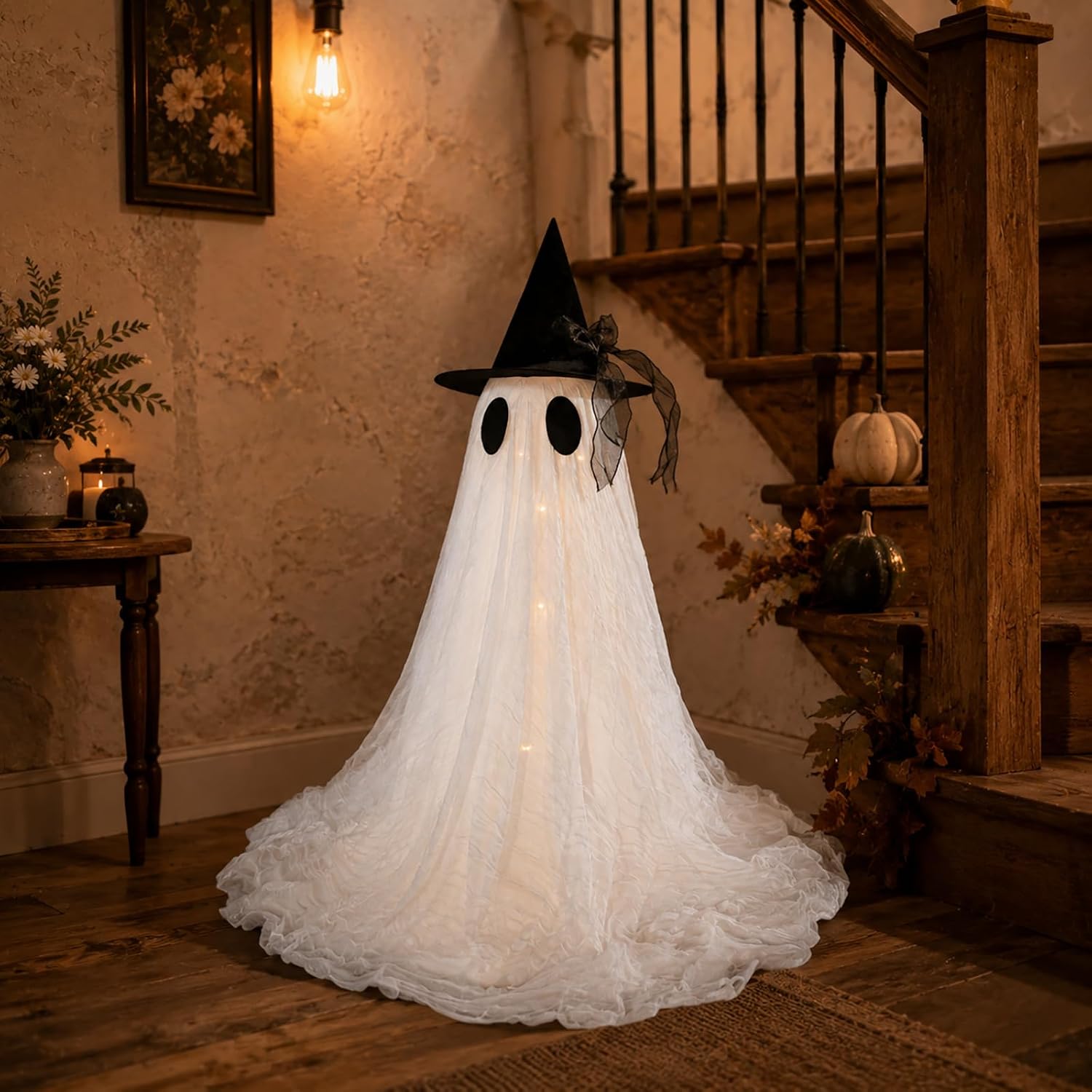 Detalle 1 de CheerBloom CB00052 30-Inch Glowing Ghost Candy Bowl Stand with Remote