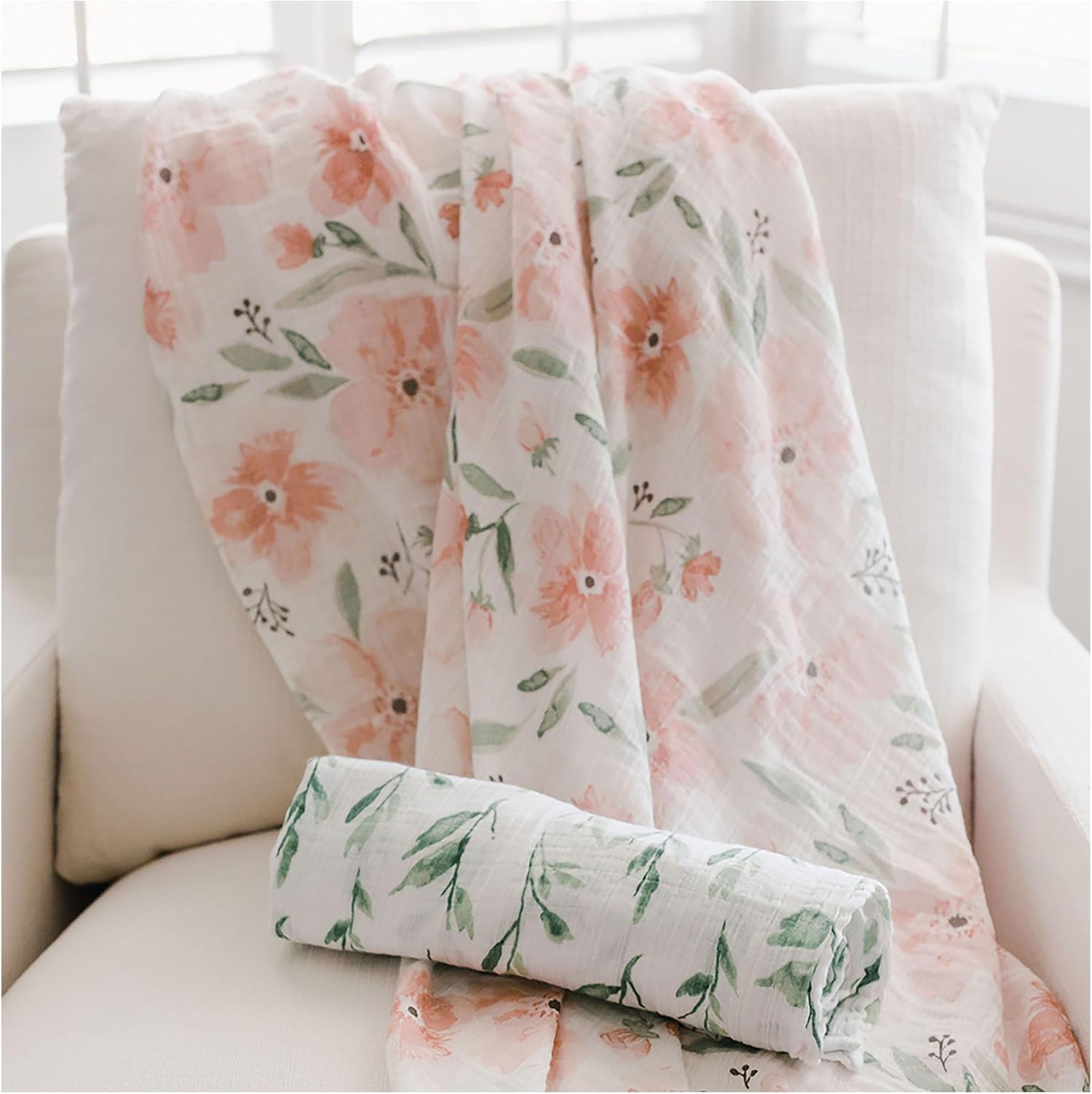 Detalle 2 de Crane Baby スワドルラップ 2枚セット ウォッシュコットン・収納巾着付き
