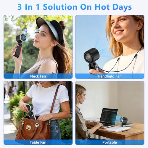 Thumbnail 5 de LKV Portable Handheld Turbo Fan 5-Speed USB-C Rechargeable (Black)