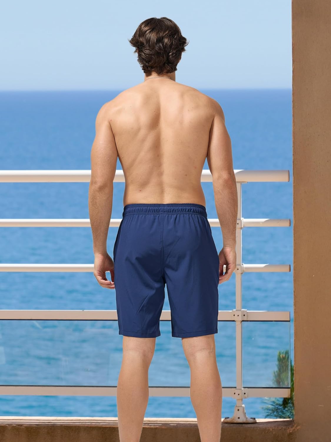 Detalle 2 de Arcweg men’s 9 inch swim shorts with compression liner, quick-dry board-style fit and zip pockets