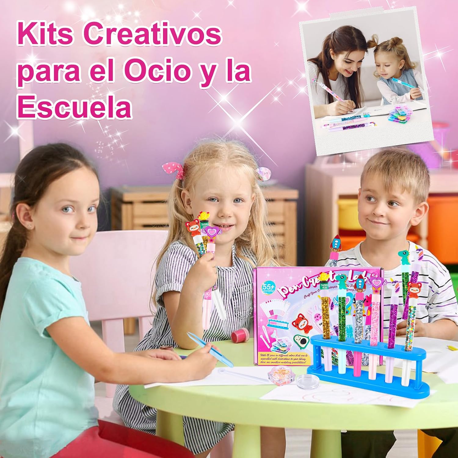 Detalle de Kazzley Kit de creación de bolígrafos DIY con 55+ piezas para crear 15 bolígrafos personalizados